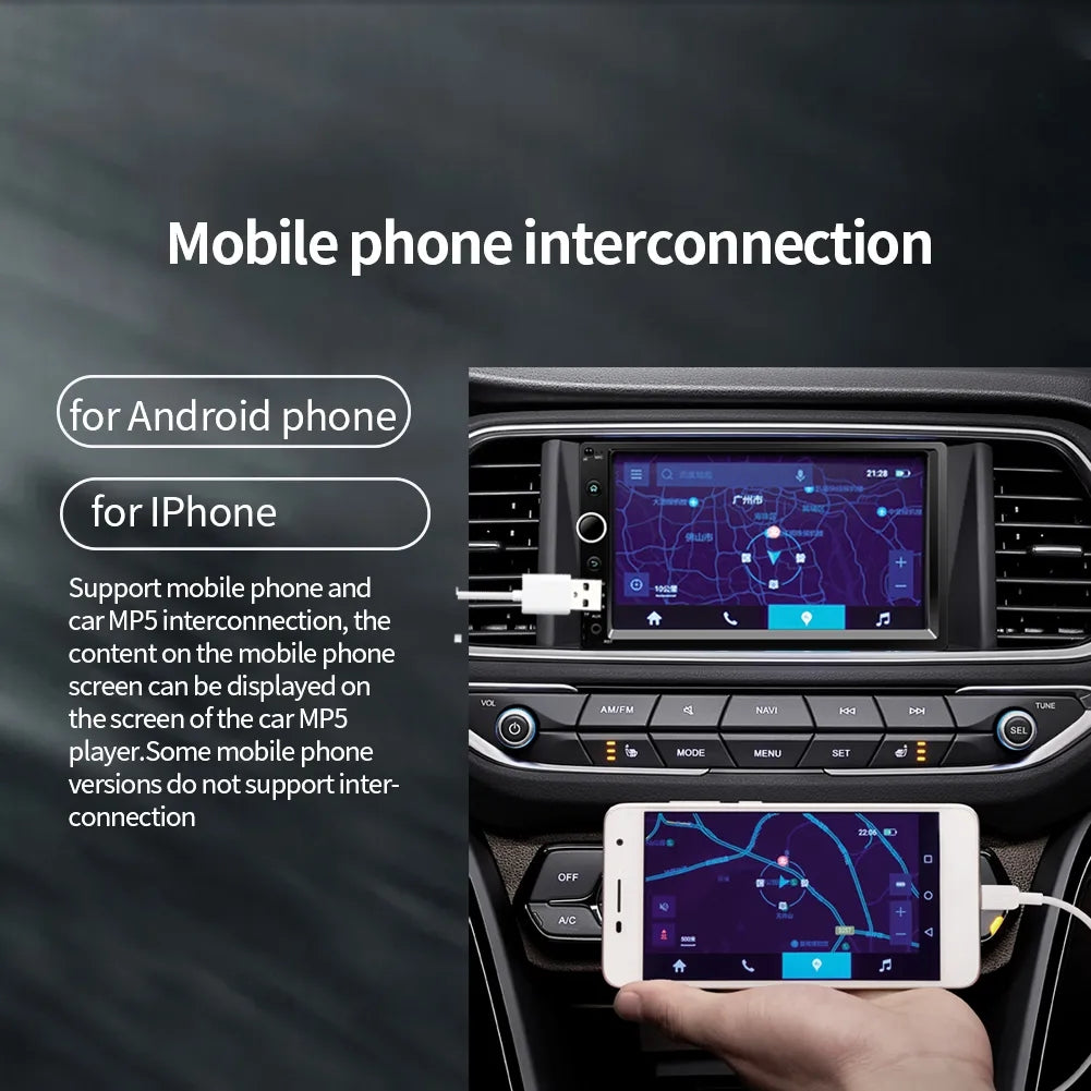 7520-1 7-inch Touch Screen Double Din Car Bluetooth MP5 Player Reverse Image FM Radio HD Video Audio Player 7520-1 7-inch Touch Screen Double Din Car Bluetooth MP5 Player Reverse Image FM Radio HD Video Audio Player